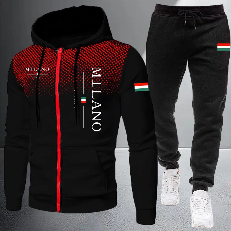 Winter Clothing Gear - Męski dres sportowy z kapturem na