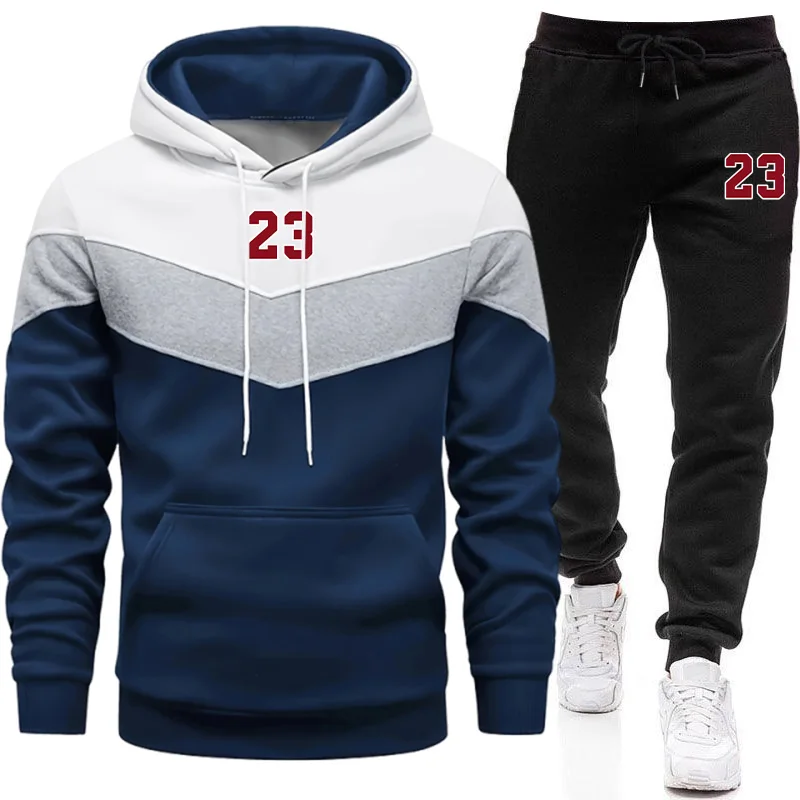 Quality Winter Clothing - Nowy męski dres z kapturem, bluza