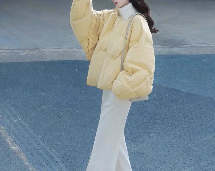 Winter Clothing Looks - Zimowa, elegancka, super stylowa, żółta, krótka