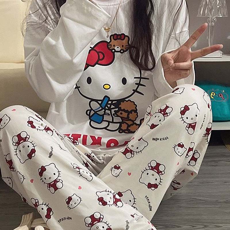 Winter Clothing Girls - Uroczy zestaw piżam damskich Sanrio Hello