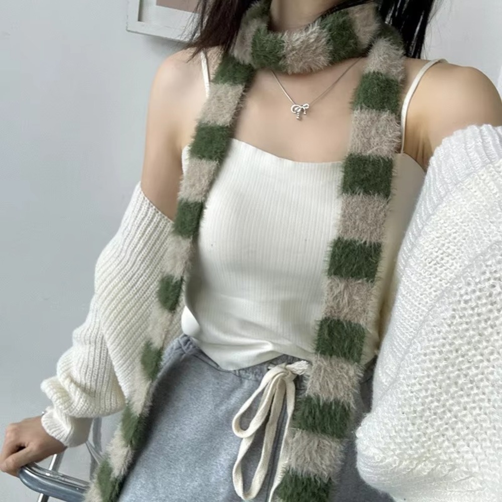 Winter Clothing Accessories - Akcesoria odzieżowe Y2 Paski Szalik Dzianinowy