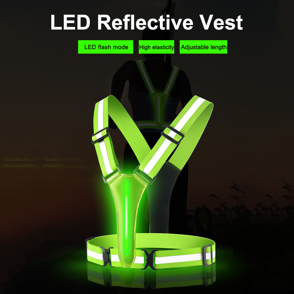Yellow Winter Clothing - Kamizelka LED do biegania, regulowana, odblaskowa,