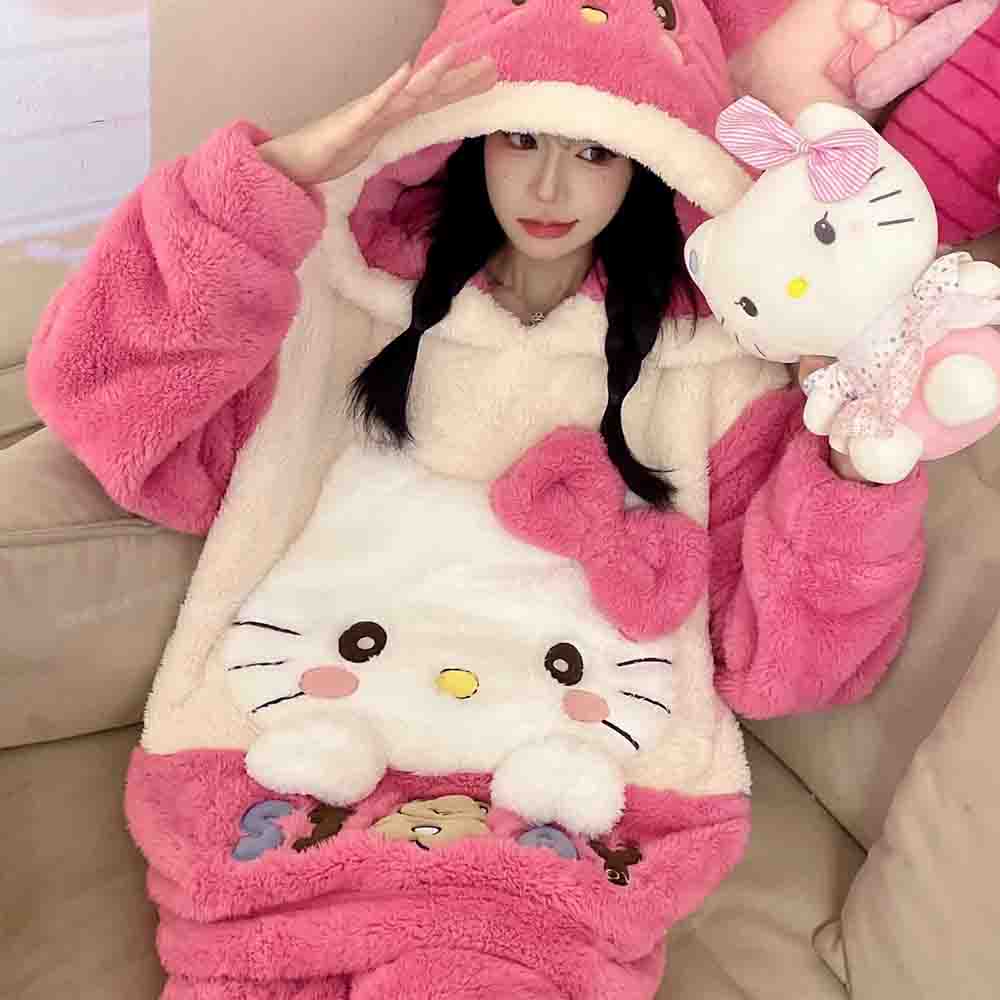 Winter Clothing Girls - Piżama damska Hello Kitty Kuromi z