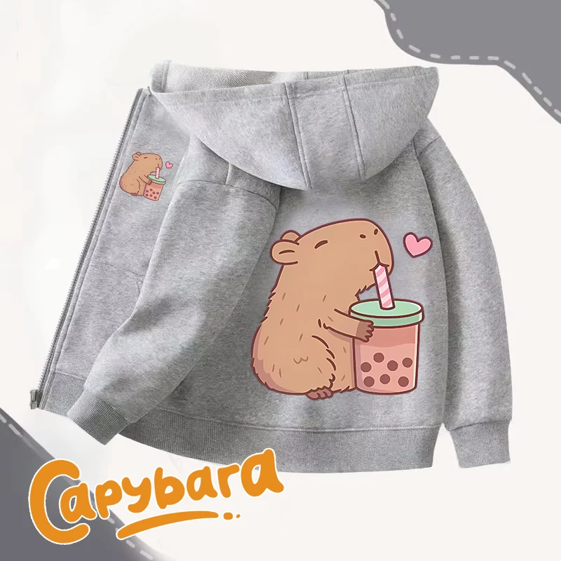 Winter Clothing Girls - Kapibara bluzy z kapturem na zamek