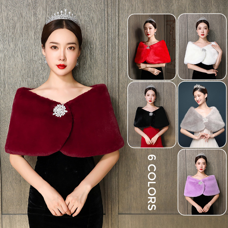 Winter Clothing Women Sale - Damski szal ślubny peleryna ślubna sztuczne