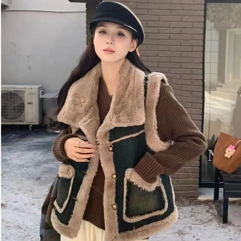 Padded Vest Gilet - Damskie kamizelki Lady Mink Velvet Giletes,