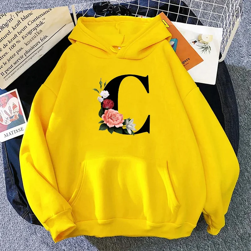 Yellow Winter Clothing - Damskie bluzy z kapturem, codzienne, z