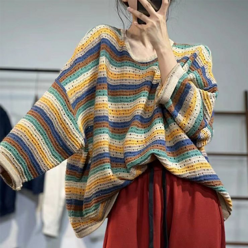 Wiosenny damski sweter w paski – Yellow Winter Clothing recenzja i cena
