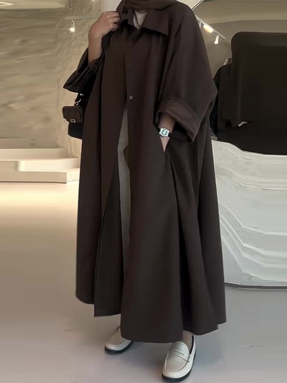 Eid muzułmanki abaja trencz je – Winter Clothing Women Sale recenzja i cena