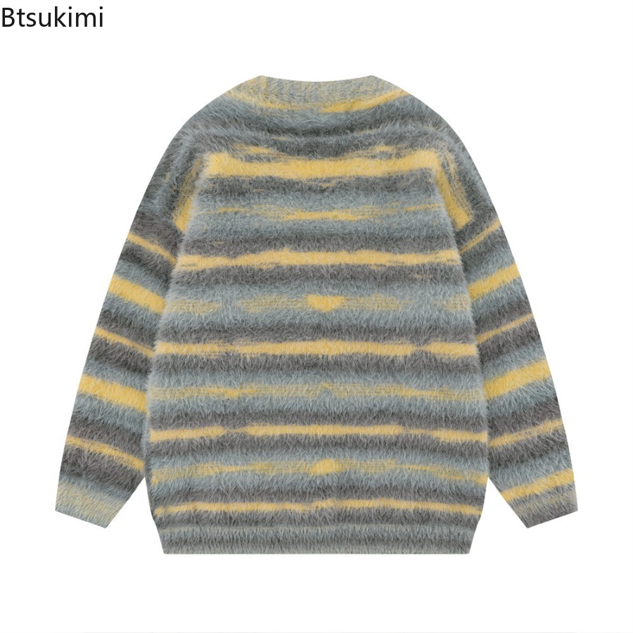 Męski żółty kardigan w paski,  – Yellow Winter Clothing recenzja i cena