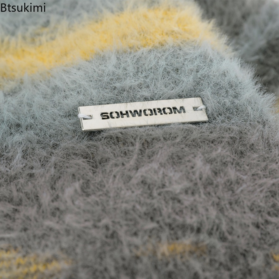 Męski żółty kardigan w paski,  – Yellow Winter Clothing recenzja i cena